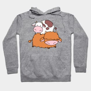 Highland Cow and Little Spotted Cow Hoodie